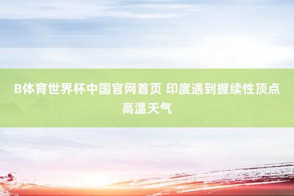 B体育世界杯中国官网首页 印度遇到握续性顶点高温天气