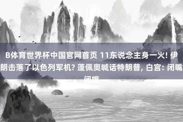 B体育世界杯中国官网首页 11东说念主身一火! 伊朗击落了以色列军机? 蓬佩奥喊话特朗普, 白宫: 闭嘴