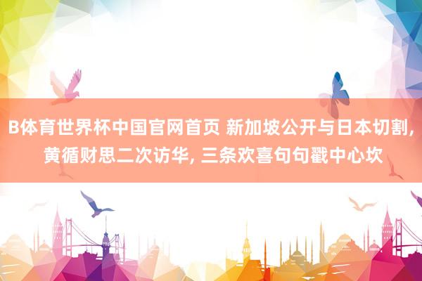 B体育世界杯中国官网首页 新加坡公开与日本切割, 黄循财思二次访华, 三条欢喜句句戳中心坎