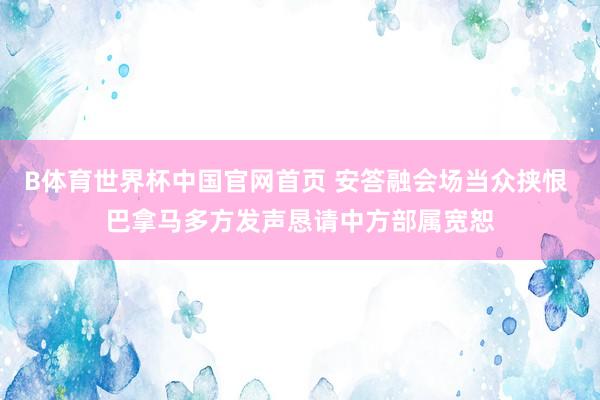 B体育世界杯中国官网首页 安答融会场当众挟恨 巴拿马多方发声恳请中方部属宽恕