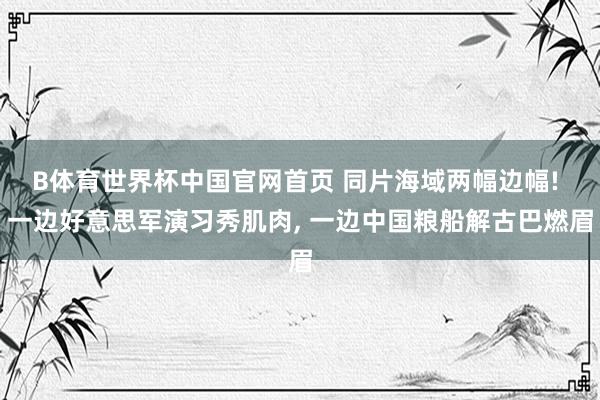 B体育世界杯中国官网首页 同片海域两幅边幅! 一边好意思军演习秀肌肉, 一边中国粮船解古巴燃眉