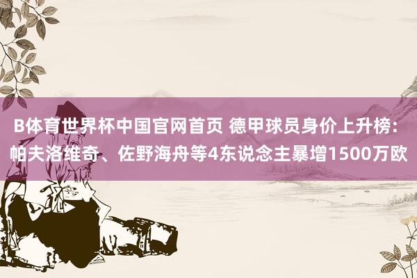 B体育世界杯中国官网首页 德甲球员身价上升榜: 帕夫洛维奇、佐野海舟等4东说念主暴增1500万欧