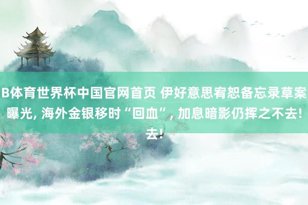 B体育世界杯中国官网首页 伊好意思宥恕备忘录草案曝光, 海外金银移时“回血”, 加息暗影仍挥之不去!