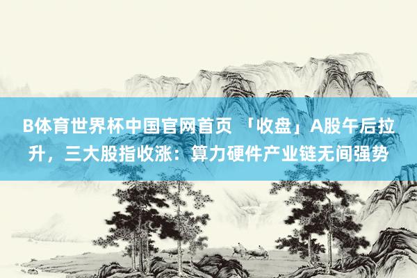 B体育世界杯中国官网首页 「收盘」A股午后拉升，三大股指收涨：算力硬件产业链无间强势
