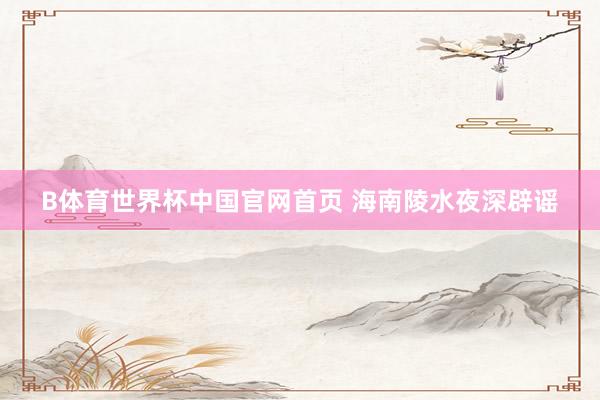B体育世界杯中国官网首页 海南陵水夜深辟谣