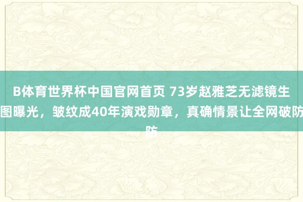 B体育世界杯中国官网首页 73岁赵雅芝无滤镜生图曝光，皱纹成40年演戏勋章，真确情景让全网破防