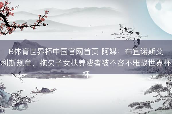 B体育世界杯中国官网首页 阿媒：布宜诺斯艾利斯规章，拖欠子女扶养费者被不容不雅战世界杯
